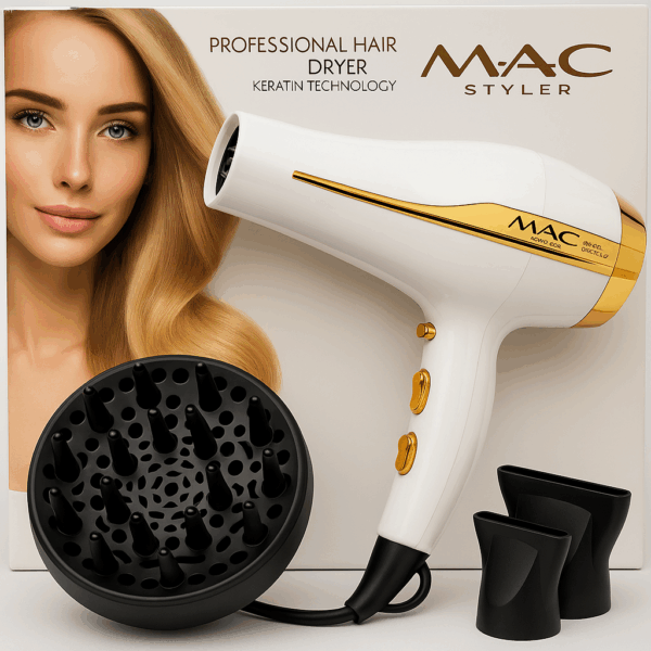 سشوار حرفه ای و سالنی مک استایلر MC-6678 سشوار حرفه ای مک استایلر 6678 | سشوار سالنی مک استایلر با تکنولوژس آیونیک